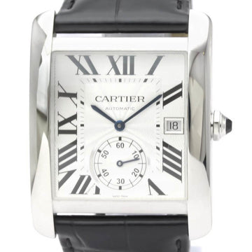 Polished CARTIER Tank MC Steel Automatic Mens Watch W5330003 BF553947