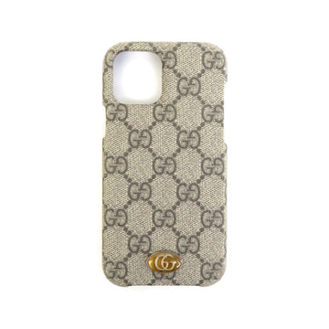 GUCCI Smartphone Case iPhone12 Pro GG Supreme Canvas Brown Unisex 668406