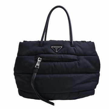PRADA Nylon Bomber Triangle Logo 2WAY Handbag Black Ladies