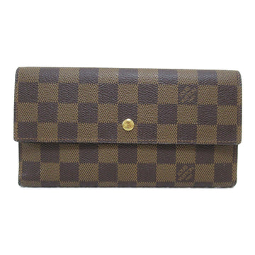 LOUIS VUITTON Porte TresorLong Wallet Brown Damier PVC coated canvas N61215