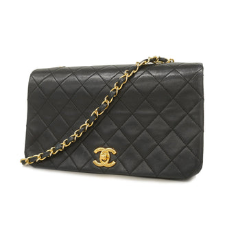 Chanel Matelasse Single Chain Women's Leather Shoulder Bag Black