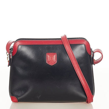 Celine Triomphe Black Red Leather Shoulder Bag Ladies CELINE