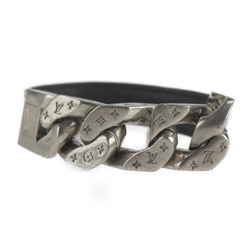 LOUIS VUITTON Brasserie Monochain Monogram Eclipse Bracelet M6552 PVC Leather Metal Silver