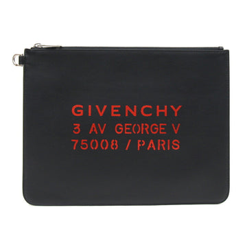GIVENCHY Clutch Bag BK600JK0PD Black Red Leather Flat Pouch Men's