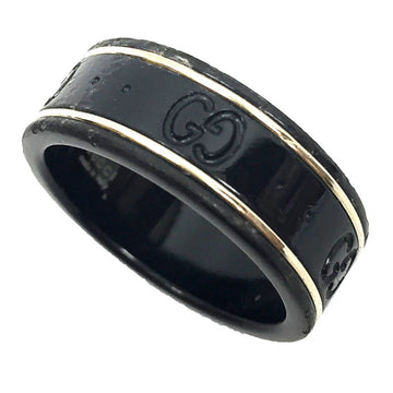 GUCCI GG Icon Ring Synthetic Corundum 225985 Notation Size 12 K18WG Black