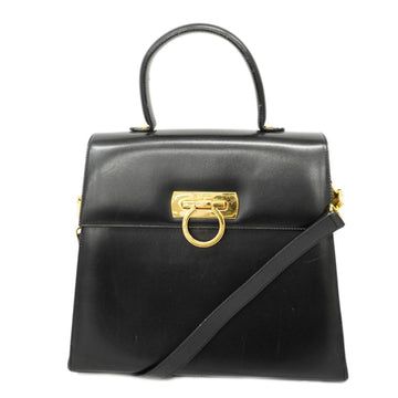 SALVATORE FERRAGAMO Handbag Gancini Leather Black Ladies