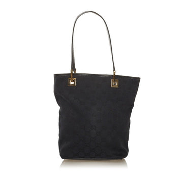 Gucci GG Canvas Handbag 0021099 Black Leather Ladies GUCCI