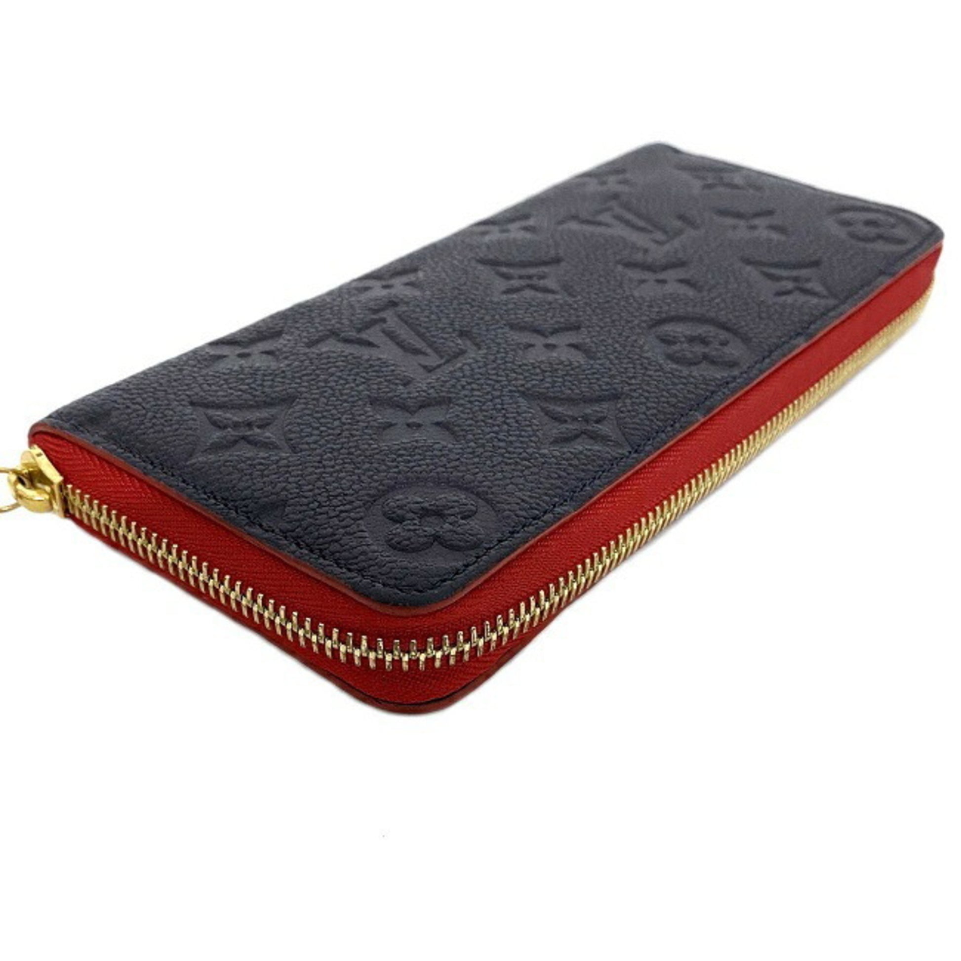 Louis Vuitton Purse Portofeuil Clemence Navy Red Marine Rouge