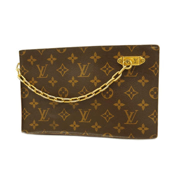 LOUIS VUITTON Clutch Bag Monogram Chain M55646 Brown Ladies