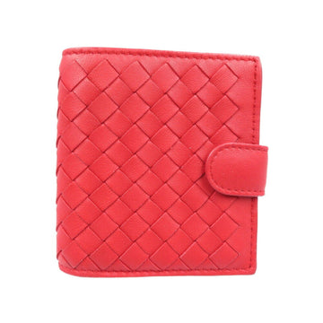 Bottega Veneta Intrecciato Leather Red Bifold Wallet