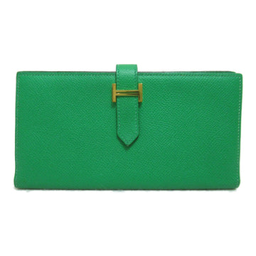 HERMES bear souffle purse Green Epsom leather