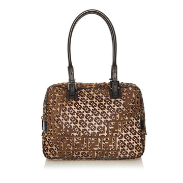 Fendi Zucca Handbag 8BN005 Brown Beige Harako Leather Ladies FENDI