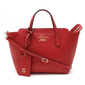 Gucci swing mini handbag shoulder bag leather red 368827