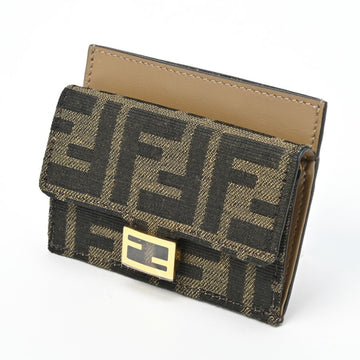 FENDI Zucca Fabric Card Case 8M0423 Brown