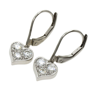 TIFFANY Sentimental Heart Diamond Earrings Platinum PT950 Ladies &Co.