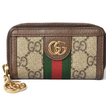 GUCCI Key Case  Ophidia Beige Ebony GG Supreme Canvas 523157