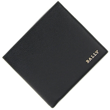 BALLY Bifold Billfold Black Leather Wallet Men's