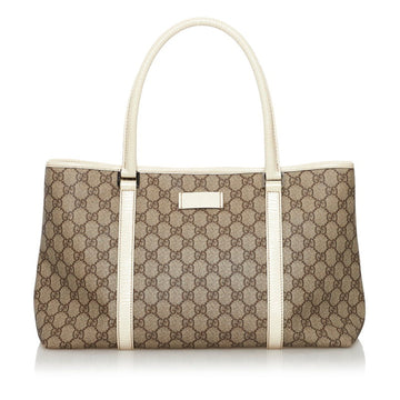 Gucci GG Supreme Tote Bag 114595 Beige PVC Leather Ladies GUCCI