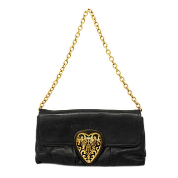 GUCCI Shoulder Bag Hysteria 208710 Leather Black Ladies