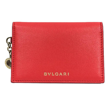 BVLGARI Bulgari B-zero1 business card holder case 288237 B zero one red orange wallet