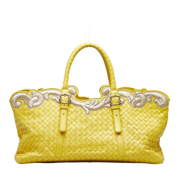 BOTTEGA VENETA Intrecciato Handbag Yellow Silver Leather Ladies BOTTEGAVENETA