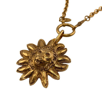 CHANEL Lion Vintage Necklace Gold Unisex