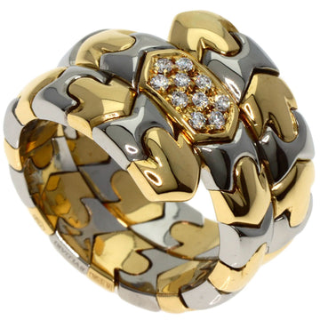 BVLGARI Albeare Snake Diamond Ring K18 Yellow Gold/SS Ladies