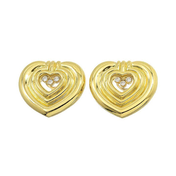 CHOPARD Happy Diamond Heart Earrings K18 YG Yellow Gold 750 Clip on