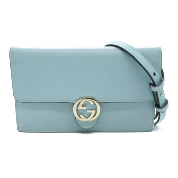 GUCCI Shoulder wallet Blue leather 369664