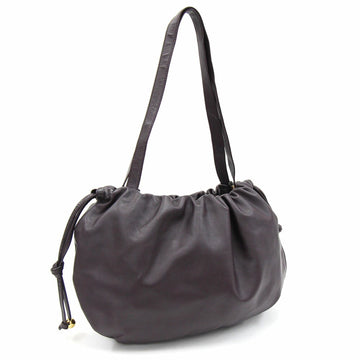 Bottega Veneta One Shoulder Bag The Valve Medium 651812 Dark Purple Leather Women's Drawstring BOTTEGA VENETA