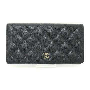 Chanel Long Wallet Caviar Skin Matelasse Cocomark A31509 Black Bordeaux