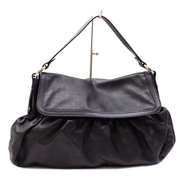 FENDI Shoulder Bag Chef Women's Black Leather 8BR336