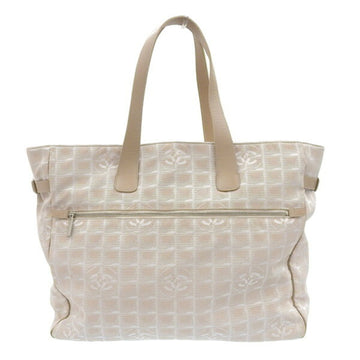 CHANEL Nylon New Line TGM Tote Bag Beige Ladies