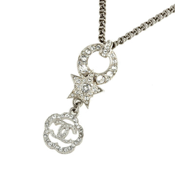 Chanel Camellia Star Coco Mark Rhinestone Fake Pearl Necklace C20 P