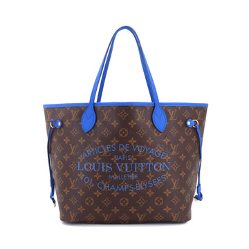 LOUIS VUITTON Monogram Ikat Flower Neverfull MM Tote Bag Grand Blue M40938