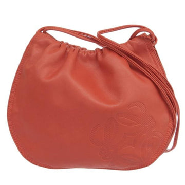 LOEWE Leather Anagram Pochette Shoulder Bag Red Ladies