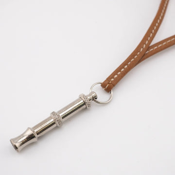 HERMES Whistle Dog Other Accessories Brown Unisex