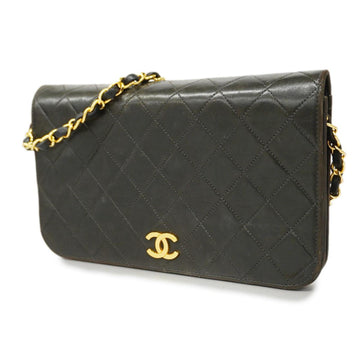 CHANEL Shoulder Bag Matelasse Chain Lambskin Black Gold Hardware Women's