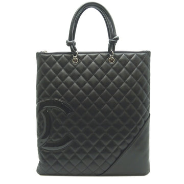 Chanel Ligne Cambon Women's Leather Tote Bag Black