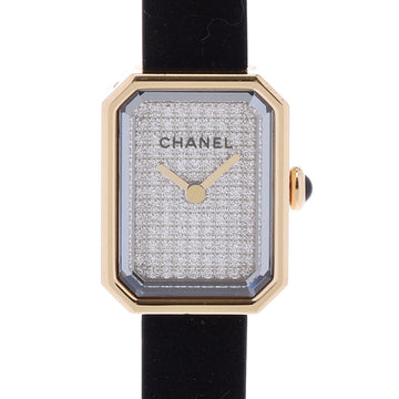 CHANEL Premiere Velvet H6126 Ladies YG Rubber Watch Quartz Diamond Dial