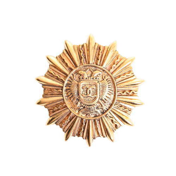 Chanel here mark sun emblem brooch gold metal