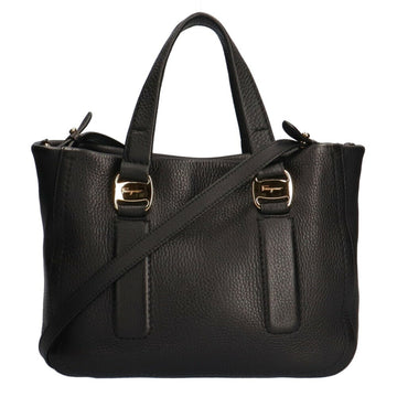 Salvatore Ferragamo shoulder bag leather NERO ladies