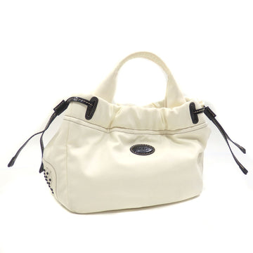 TOD'S Handbag Women's Ivory Black Nylon Patent Leather