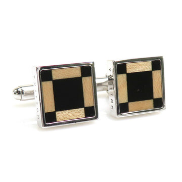 LOUIS VUITTON Cufflinks Silver 925/Wood Silver/Black/Beige Men's