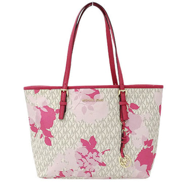 MICHAEL KORS bag Lady's tote shoulder white pink flower