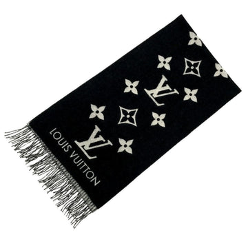 LOUIS VUITTON Scarf Escharplay Cavic M71040 Cashmere Black Ladies