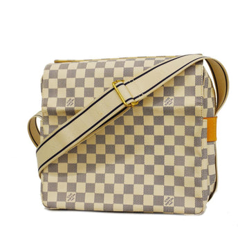 LOUIS VUITTON Shoulder Bag Damier Azur Naviglio N51189 White Men Women