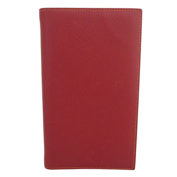 HERMES Notebook Cover Leather Red x Orange Unisex