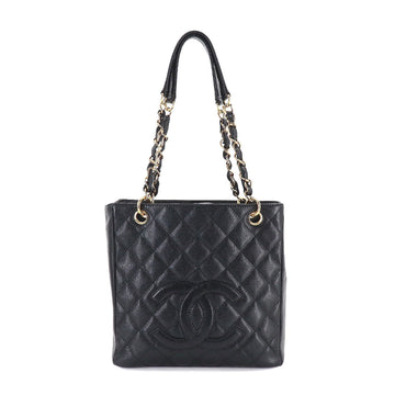 CHANEL matelasse PST chain tote bag caviar skin black A20994 gold metal fittings vintage Matelasse Tote Bag