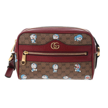 GUCCI Doraemon Collaboration Bordeaux Brown 647784 Ladies Micro GG Supreme Shoulder Bag